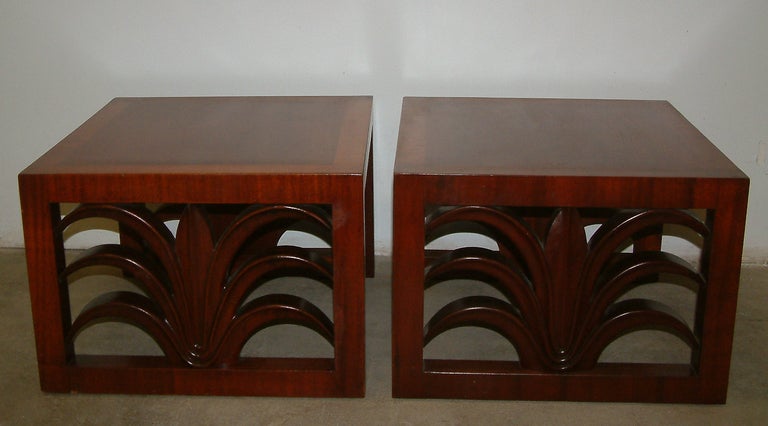 Pair of Custom T.H. Robsjohn Gibbings End Tables In Excellent Condition For Sale In Richmond, VA